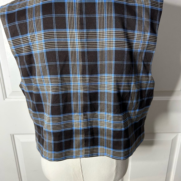 NWT (Size M) Steve Madden ALESSA TOP BROWN PLAID - Picture 7 of 9